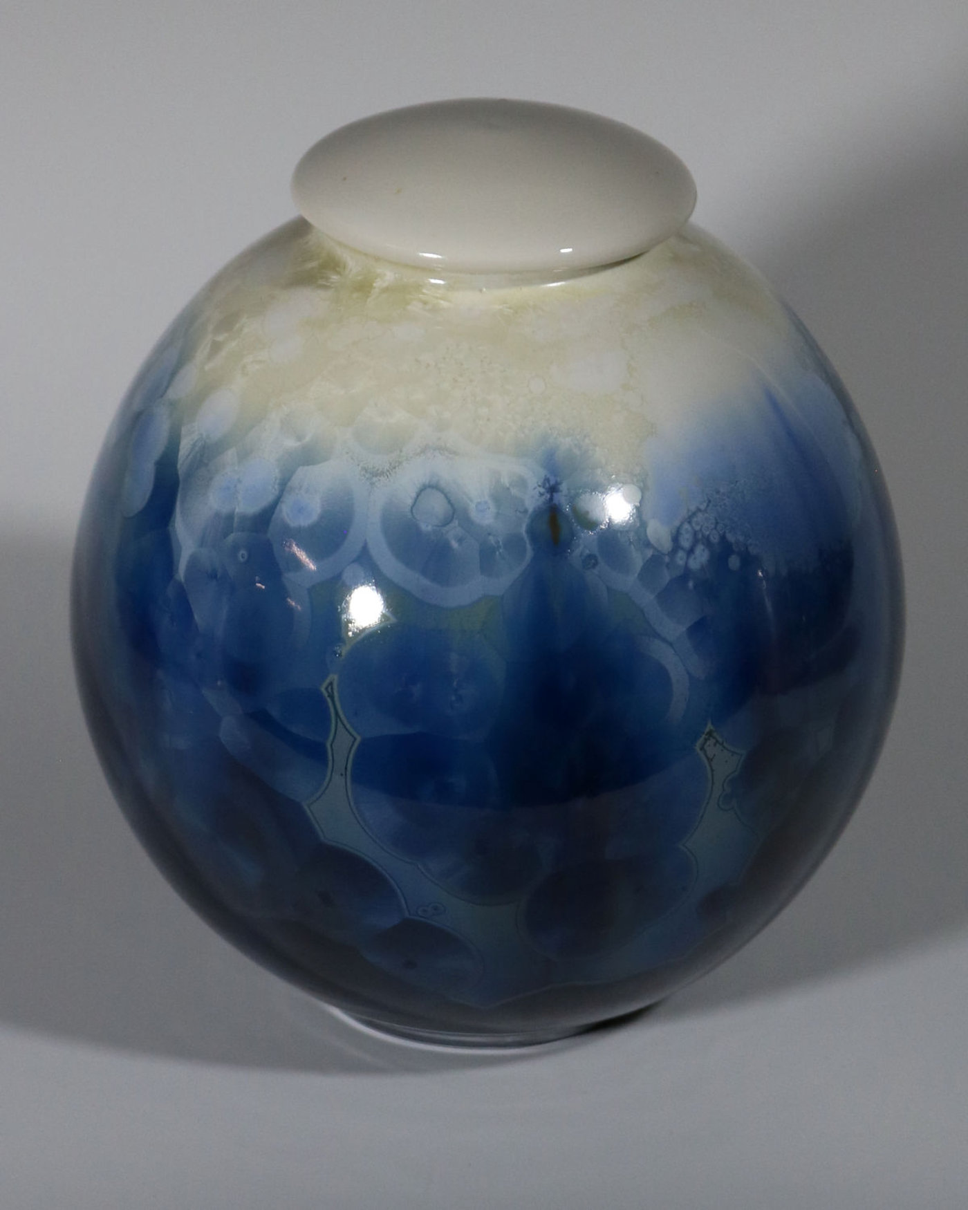 Small blue and white jar